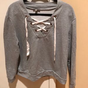 Casting lace up sweatshirt